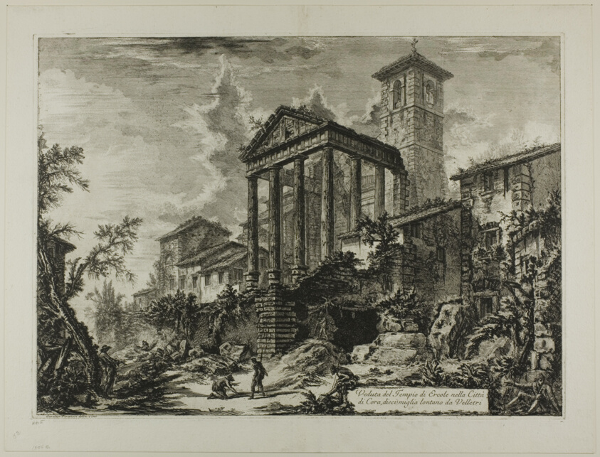 View of the Temple of Hercules at Cori, ten miles distant from Velletri, from Views of Rome