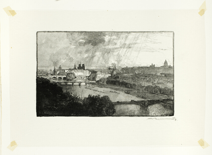 Paris, Viewed from the Pavillon de Flore, plate eleven from Le Long de la Seine et des Boulevards