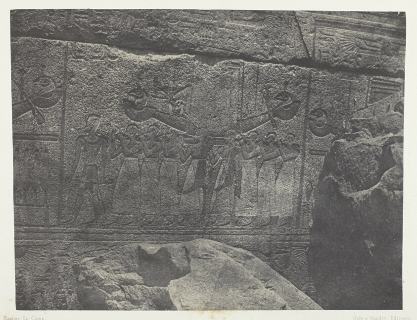 Palais de Karnak, Sculptures Extérieures du Sanctuaire de Granit; Thèbes, plate 40 from the album "Egypte, Nubie, Palestine et Syrie" (1852)