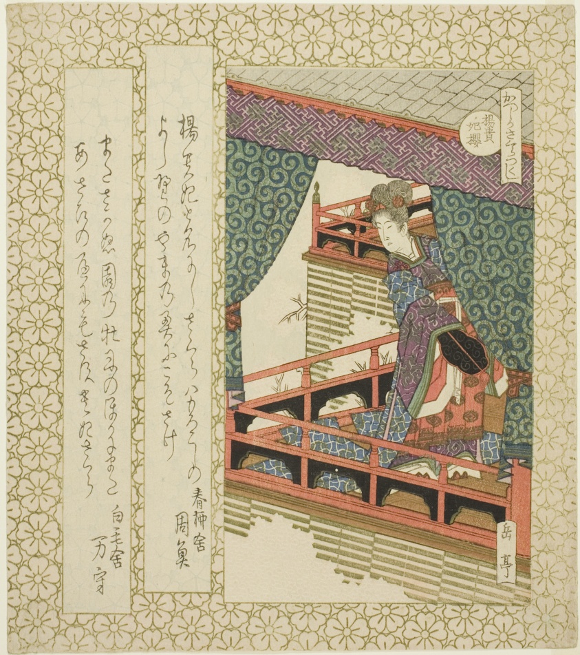 The Yang Guifei Cherry Tree (Yokihisakura), from the series "Cherry Trees for the Katsushika Circle (Katsushika sakuratsukushi)"