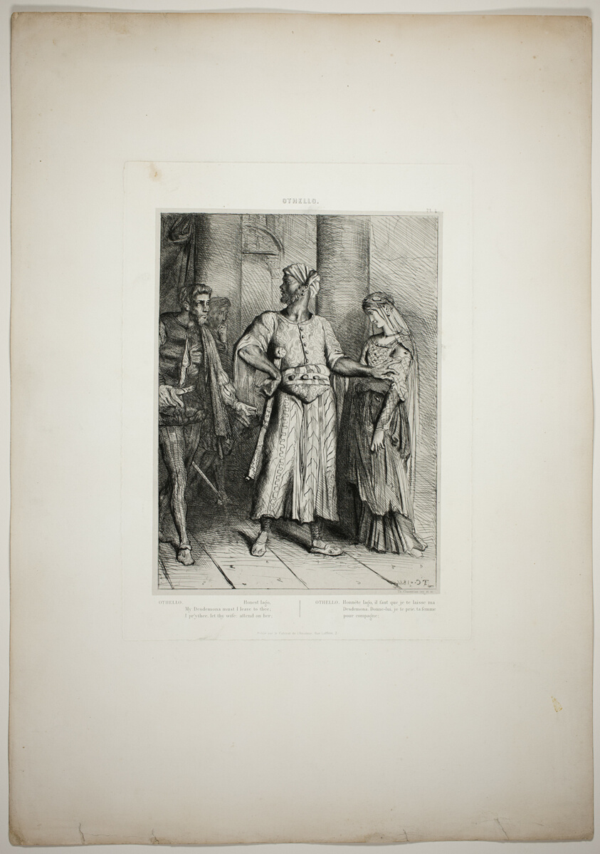 Honest Iago, my Desdemona must I leave to thee, plate four from Othello