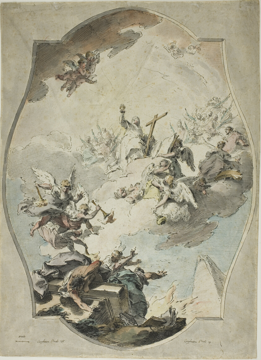 Faith Overcoming Heresy (recto); Tracing after Faith Overcoming Heresy (verso)