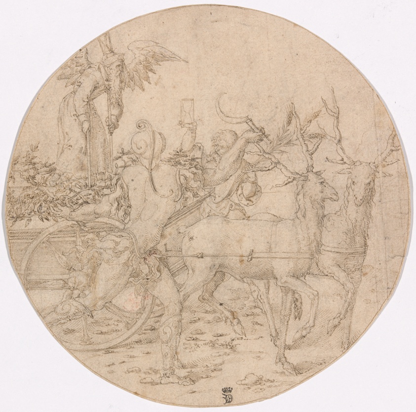 The Triumph of Time (recto); Sketch of a Stag (verso)