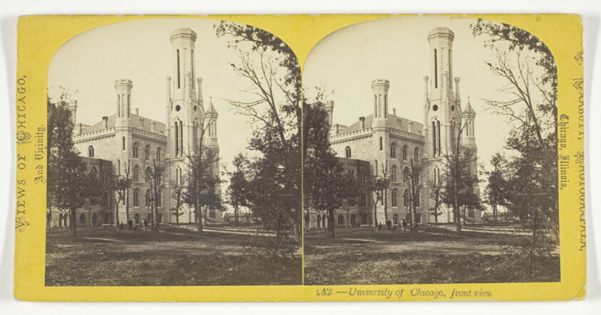University of Chicago, front view, No. 142 from the series "Views of Chicago and Vicinity"