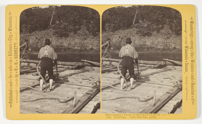 Snubbing. Clear that line, quick, from the series "The Camera's Story of Raftman's Life on the Wisonsin"