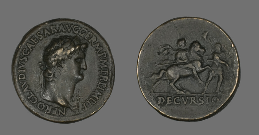 Sestertius (Coin) Portraying Emperor Nero