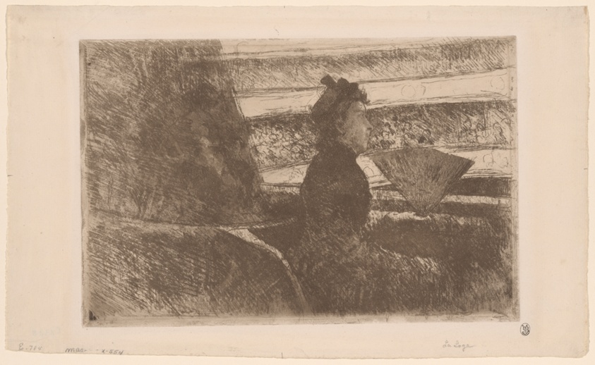 Lady in Black, in a Loge, Facing Right