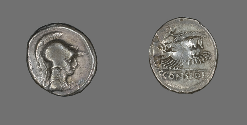 Denarius (Coin) Depicting the Goddess Minerva