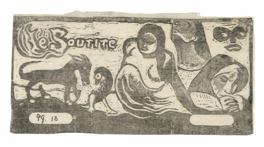 Three People, a Mask, a Fox, and a Bird, headpiece for Le sourire