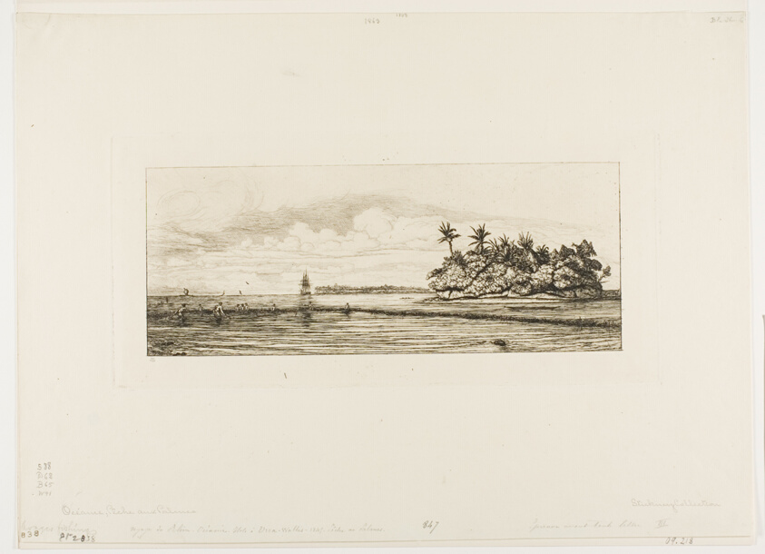 Oceania: Fishing, Near Islands with Palms in the Uea or Wallis Group, 1845