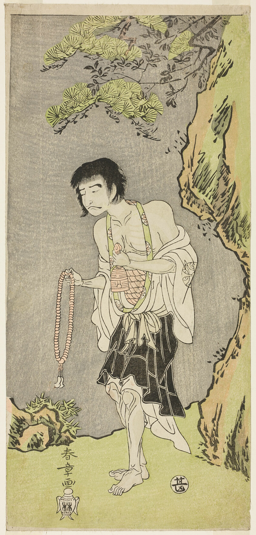 The Actor Nakamura Nakazo I as a Monk, Raigo Ajari, in the Play Nue no Mori Ichiyo no Mato (Forest of the Nue Monster: Target of the Eleventh Month), Performed at the Nakamura Theater from the First Day of the Eleventh Month, 1770
