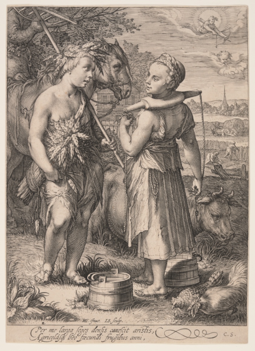 Summer (Boy with Sheaf of Wheat and Girl Wearing a Yoke), from The Four Seasons