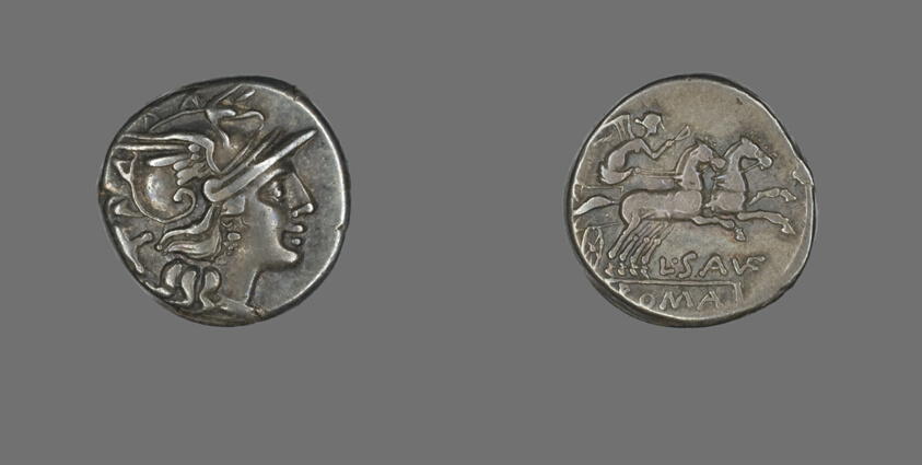 Denarius (Coin) Depicting the Goddess Roma
