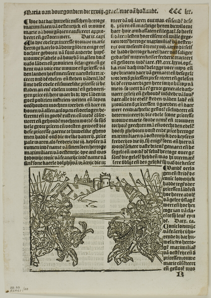 Illustration from Coronijke van Hollandt, plate 58 from Woodcuts from Books of the XVI Century