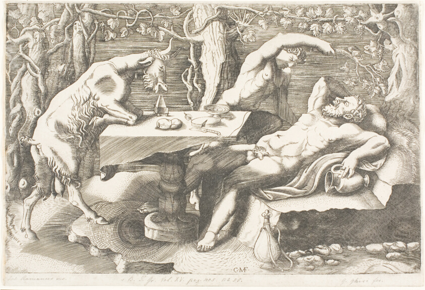 Satyr Trying to Wake Silenus with a Grapevine