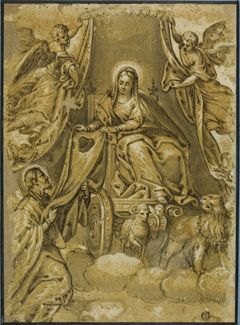 Virgin Mary Handing Scapular to Saint Simon Stock