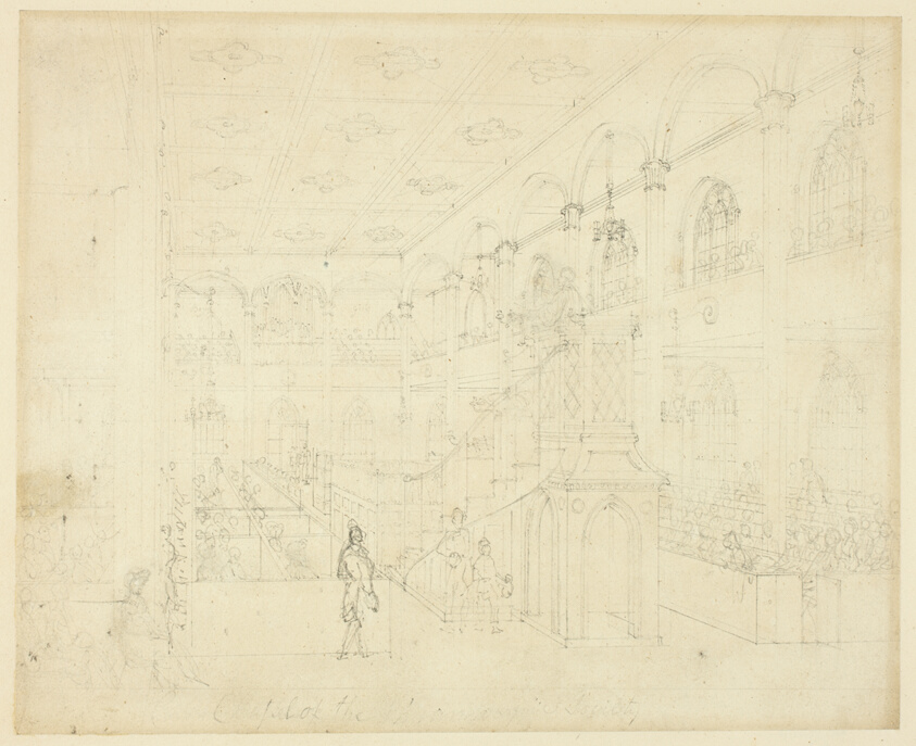 Study for Chapel of the Philanthropic Society, from Microcosm of London