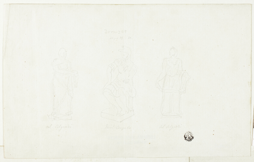Three Large Statues by Algardi and Michelangelo