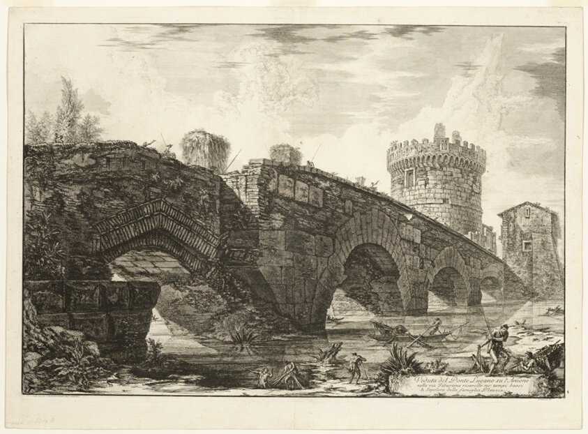 View of Ponte Lugano on the Anio, from Views of Rome