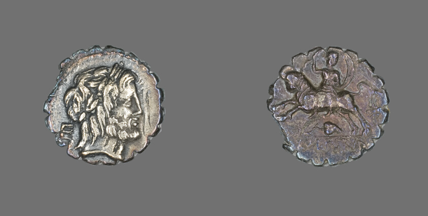 Denarius Serratus (Coin) Depicting the God Jupiter