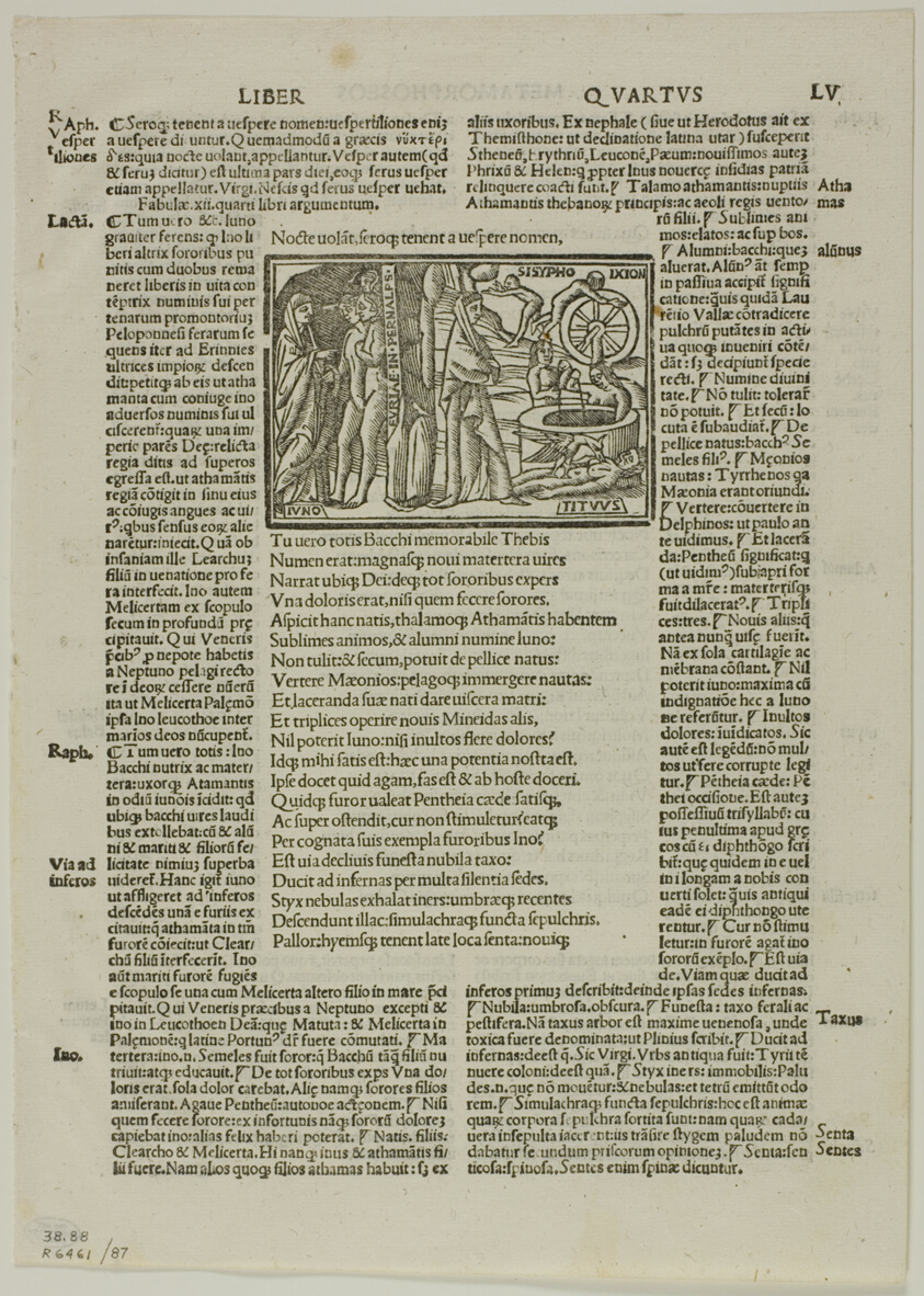 Juno in Hades from P. Ouidij Nasonis poete ingeniosissimi Metamorphoseos Libri, plate 87 from Woodcuts from Books of the XVI Century