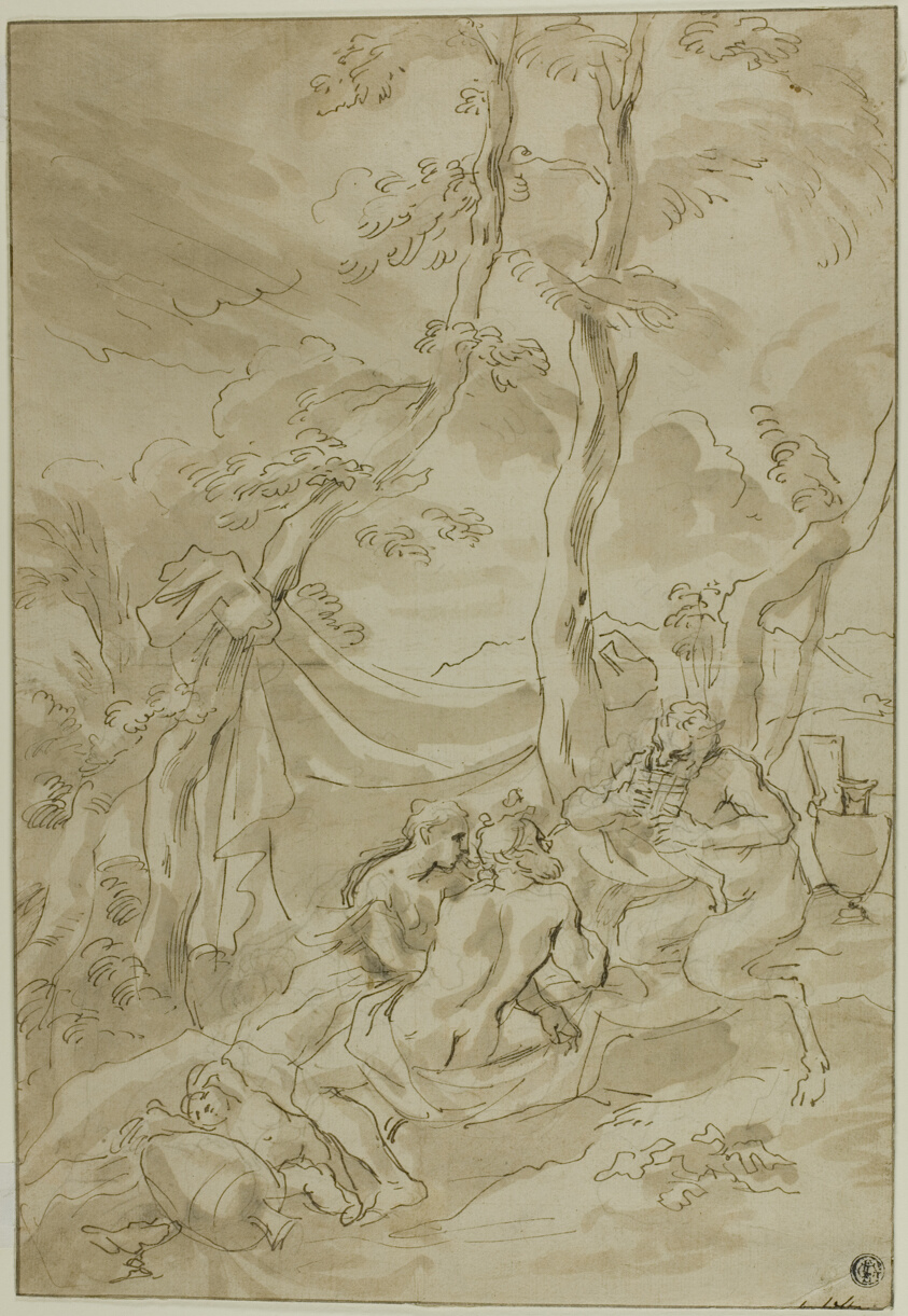 Bacchanale, with Satyr Playing Reeds