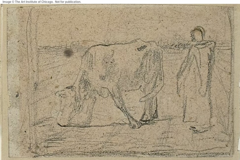 Study for Woman Pasturing her Cow