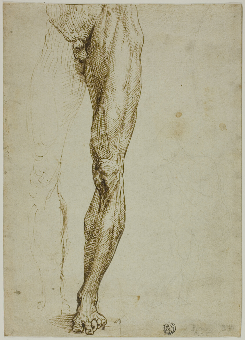 Male Figure Study, with Slight Sketch of Seated Figure