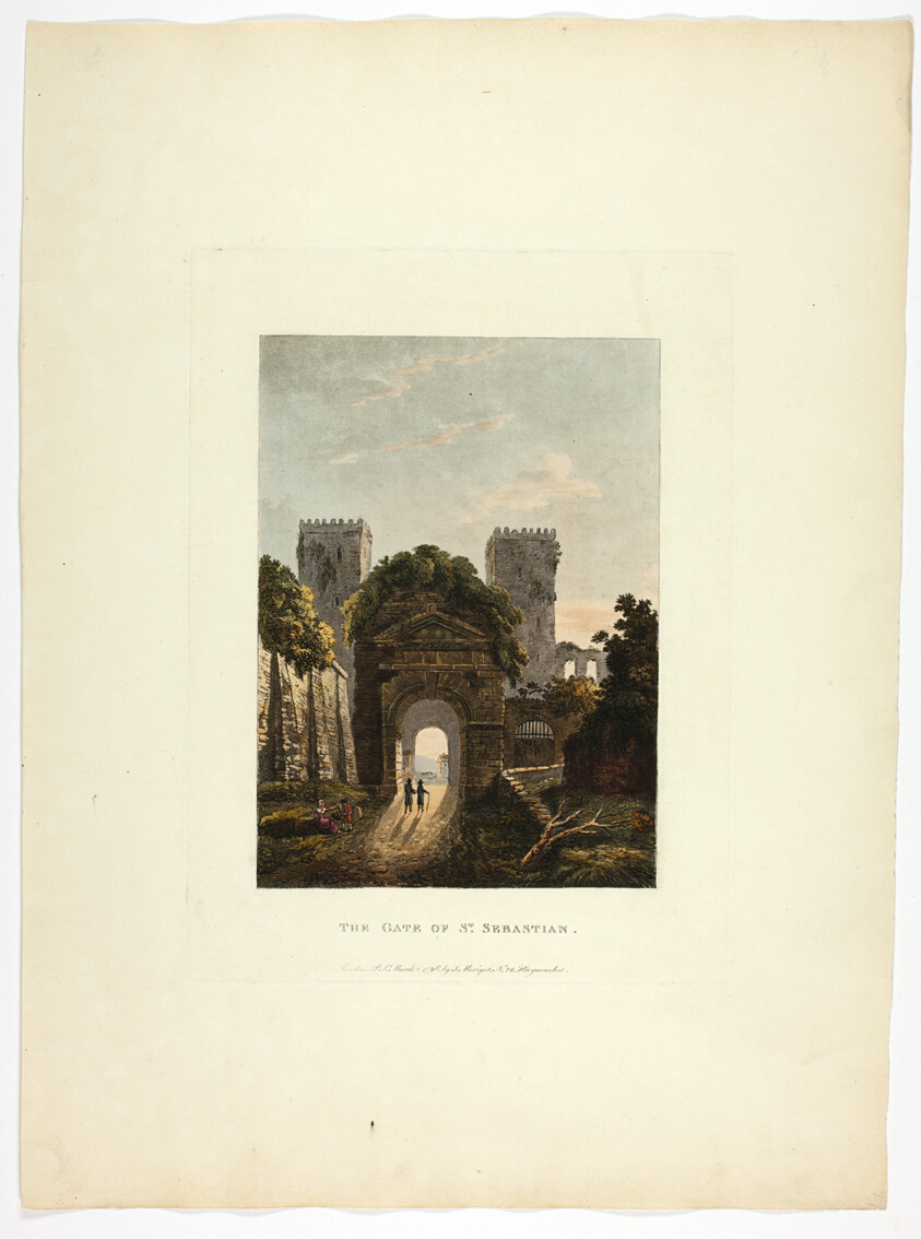 The Gate of St. Sebastian, plate seventeen from A Select Collection of Views and Ruins in Rome and its Vicinity