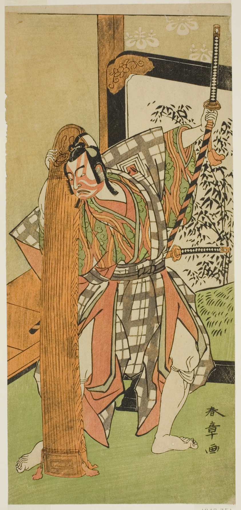 The Actor Ichikawa Yaozo II as Yoshimine no Munesada in the Play Kuni no Hana Ono no Itsumoji, Performed at the Nakamura Theater in the Eleventh Month, 1771