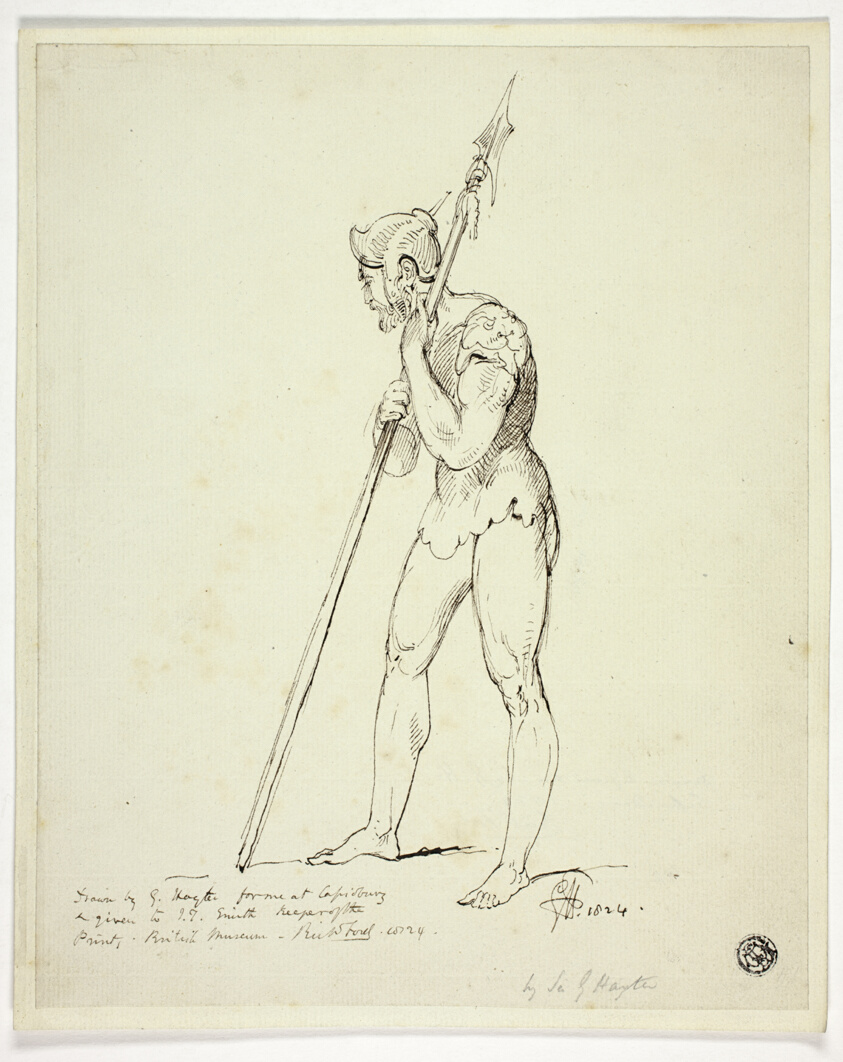Standing Man in Armour Holding Lance