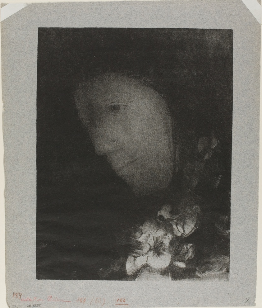 Head of Woman With Corsage of Flowers