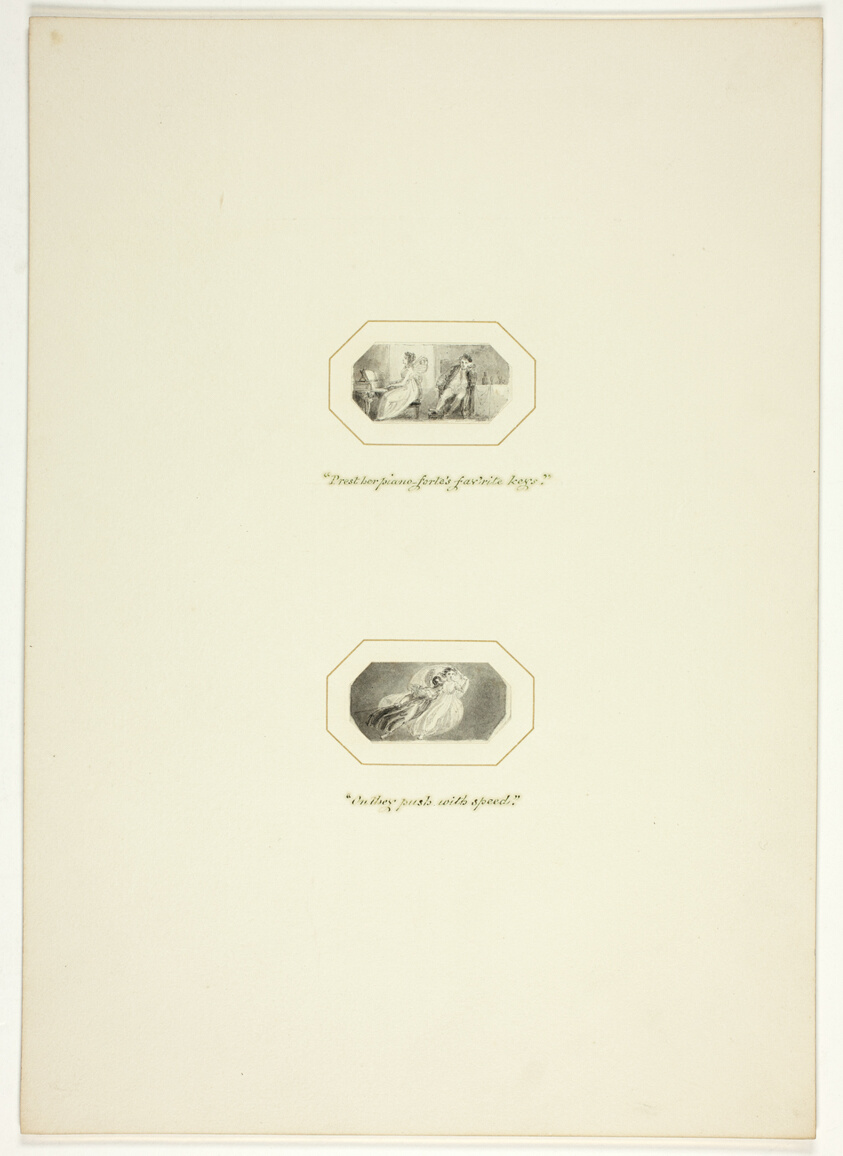 Study for a plate from The Triumphs of Temper, in the 1796 Royal Engagements Pocket Book