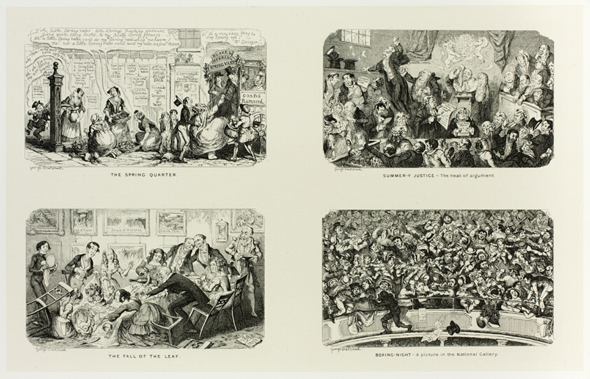 The Spring Quarter from George Cruikshank's Steel Etchings to The Comic Almanacks: 1835-1853 (top left)