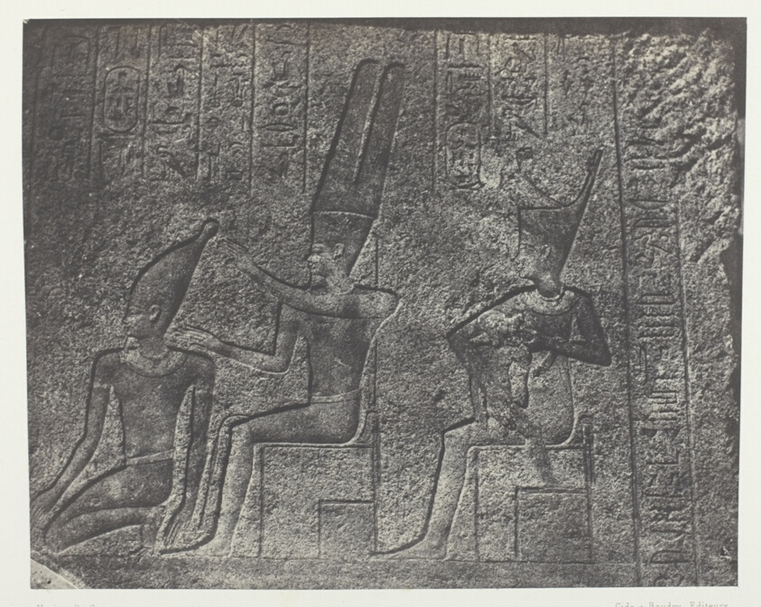 Palais de Karnak, Sculptures Extérieures du Sanctuaire de Granit; Thèbes, plate 40 from the album "Egypte, Nubie, Palestine et Syrie" (1852)