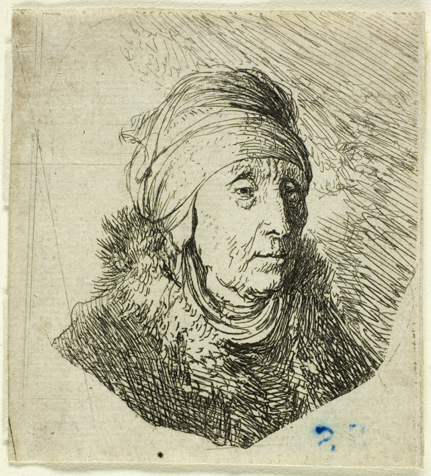 Woman with a High Headdress Wrapped Around the Chin: Bust