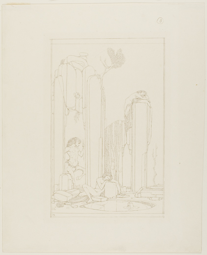 Narcissus by the Pool; illustration for Oscar Wilde's 'The Disciple'
