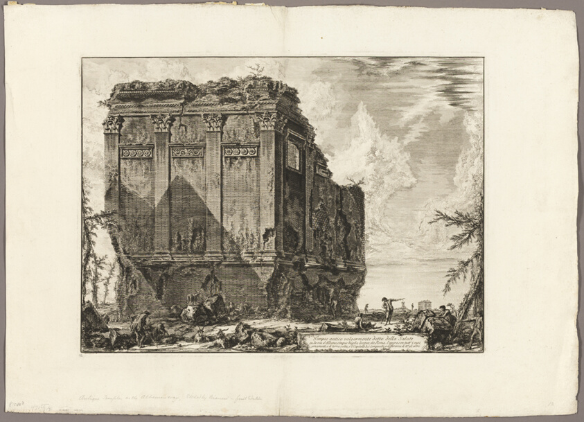 Ancient temple commonly called the Temple of Health on the Via d'Albano five miles outside Rome, from Views of Rome