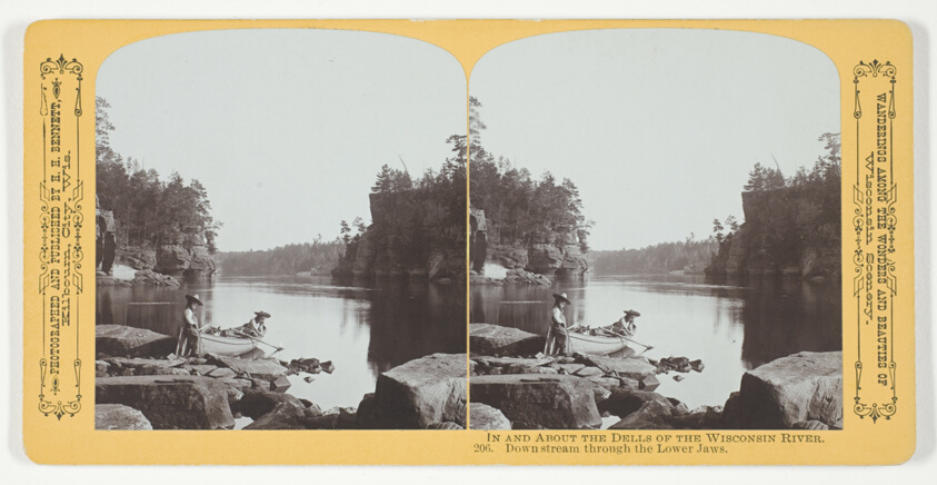 Down stream through the Lower Jaws, No. 206 from the series "In and About the Dells of the Wisconsin River"
