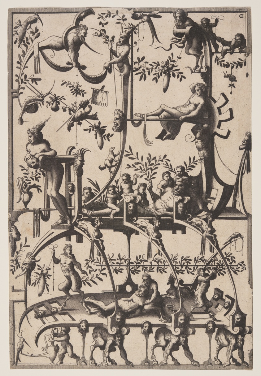 Grotesque Ornament and Tomb Design, from Veelderleij veranderinghe van grotissen...
