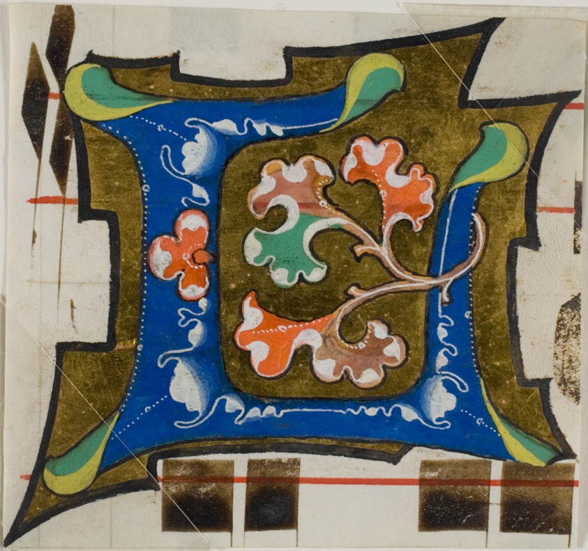 Decorated Initial "L" with Flowers from a Choir Book