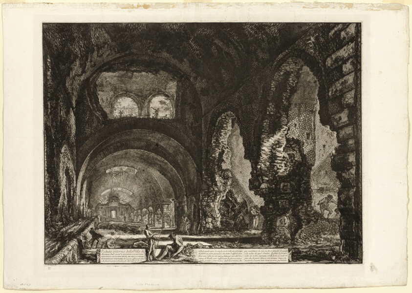 Interior view of the villa of Maecenas, from Views of Rome