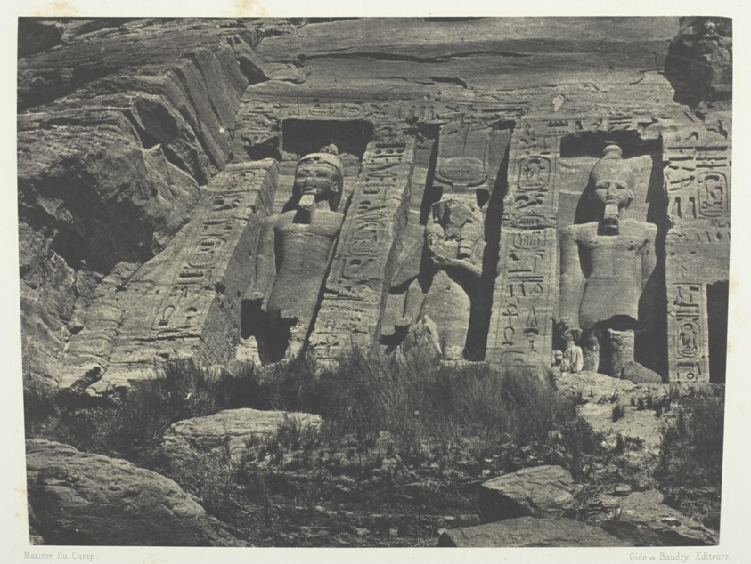 Ibsamboul, Partie Méridionale Du Spéos D'Hathor; Nubie, plate 110 from the album "Egypte, Nubie, Palestine et Syrie" (1852)