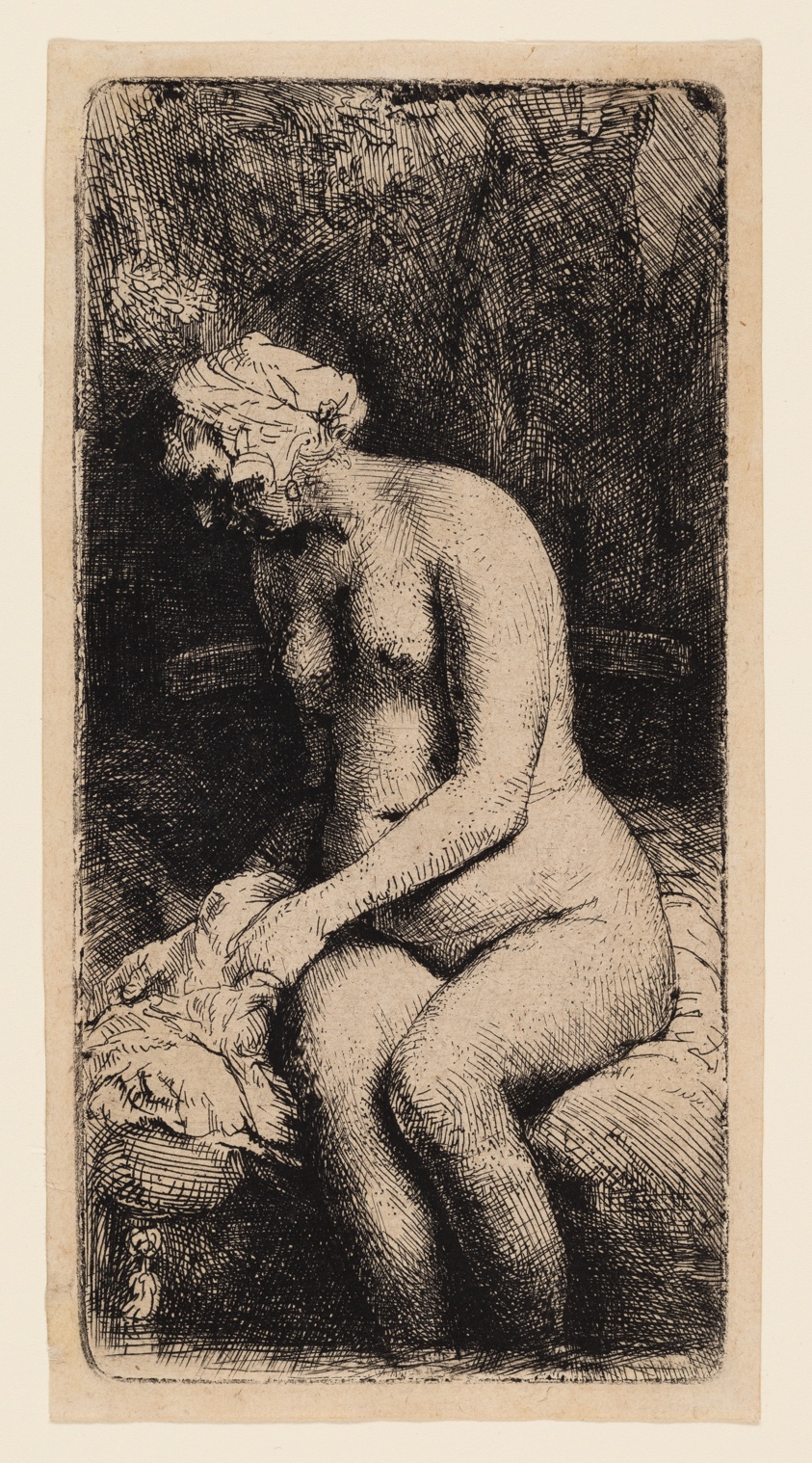 Woman Bathing her Feet at a Brook