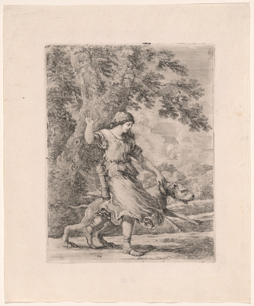 Nymph Holding a Large Dog by the Collar, known as The Beautiful Huntress