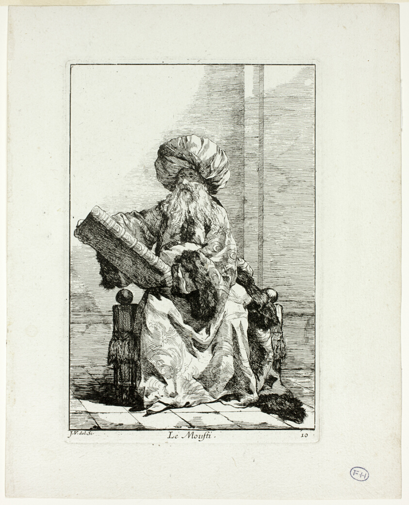Le Moufti, plate ten from Caravanne du Sultan à la Mecque