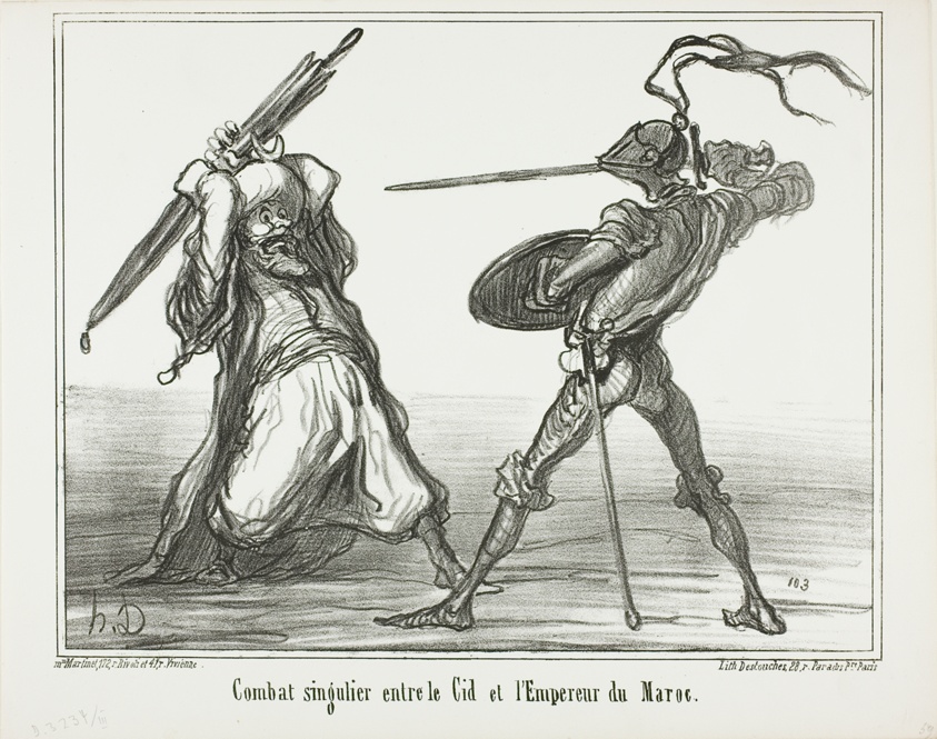 A Unusual Battle Between El Cid and the Emperor of Morocco, plate 117 from Actualités