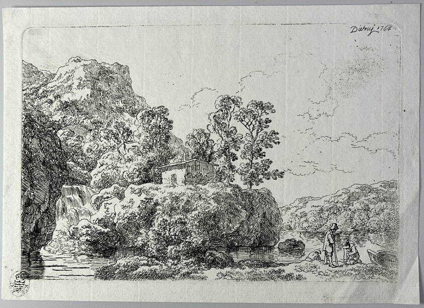 The Hut on a Rock Near a Stream
