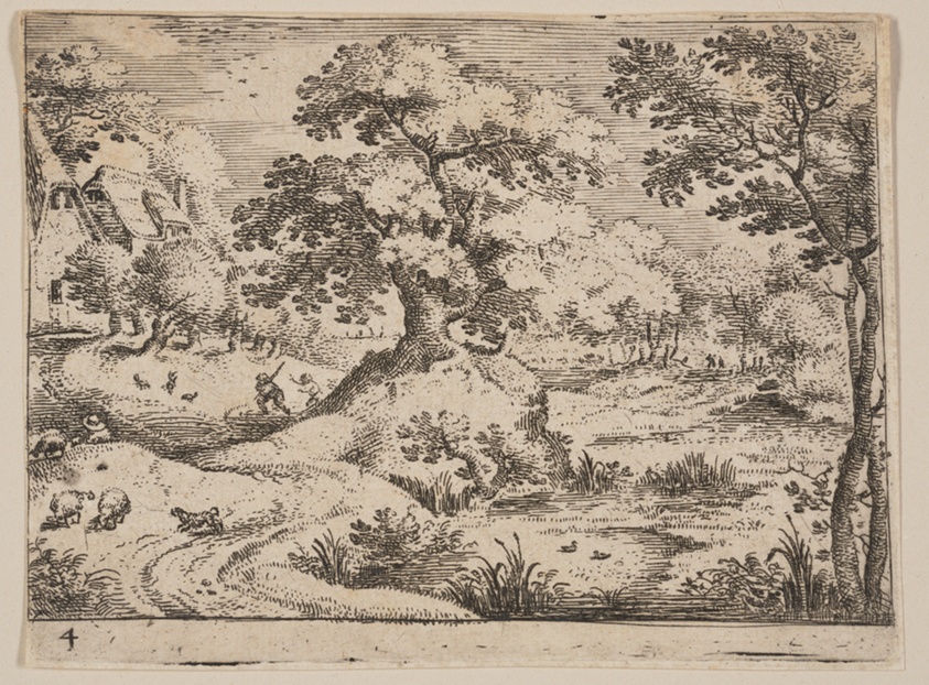 Path by a Swamp: Sheepdog and Sheep, from Landscapes