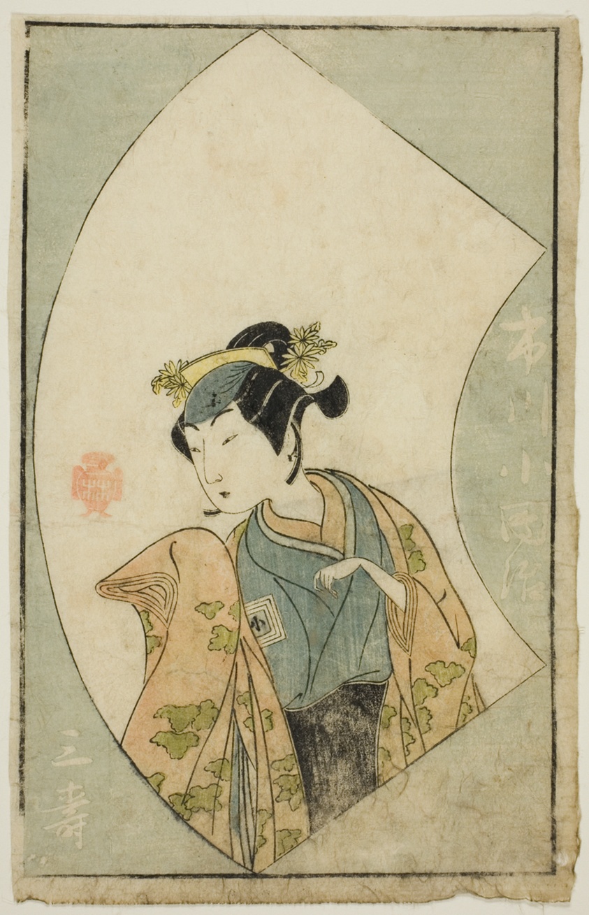 The Actor Ichikawa Kodanji II, from "A Picture Book of Stage Fans (Ehon butai ogi)"